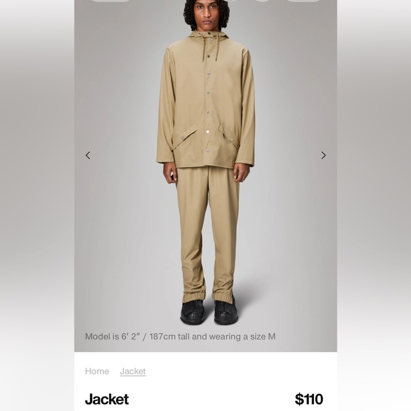 Rains Unisex Rain Coat in color Sand, Size Medium, NWT - Picture 5 of 8